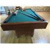 Image 2 : Sport  Croft Pool Table 4' x 7' w Accessories, Cues, Ball, and Rally Rake