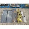 Image 1 : 2 Sets Car Ramps 1) Poly 1) Steel, 4 -6 Ton Stabilizing Jacks, Set of 2 Tire Wedges