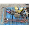 Image 1 : 10 Plus Items- 3 Jackalls, 3 Tire Irons, 3 Sets Tire Wedges, Hydraulic Bottle Jacks
