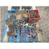Image 1 : Approx 15 Items - 6 Chains & Hooks, 2 Load Binders Loading Straps, Chain Grip Pullers, Hooks