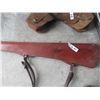 Image 2 : 4 items - Leather Gun Case, Saddle Horn Leather Carrier, 2 Sets Spurs