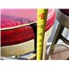 Image 2 : Four Modern Aluminum Stools With Original Red Upholstered Cushions