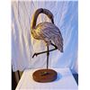 Image 8 : Flamingo Carved in Wood and Brass Sculpture