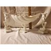 Image 1 : Westmoreland Milk Glass Dolphin Fish Shell with Candle Holders