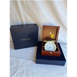 Brass Chelsea Clock in Wood Presentation Box