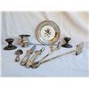 Image 1 : Vintage Sterling Silver Plate with Pheasant Bird and Serving Utensils
