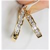 Image 1 : 14k Gold Diamond Hoop Earrings