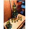 Image 1 : Green Glass Wine Decanter Set