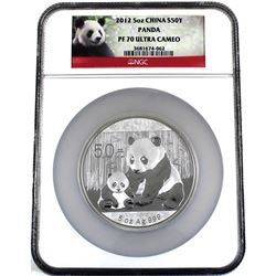 China 2012 China Silver 5oz Panda NGC PF-70 Ultra Cameo (plastic holder is scratched, coin is fine).