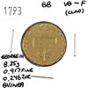 Image 1 : Great Britain 1793 Gold Guinea, George III. Coin is in VG-F condition, weighs 8.35g and is 0.916 Fin