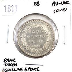 Great Britain 1811 Bank Token One Shilling 6 Pence AU-UNC (lightly cleaned). Beautiful colouring and