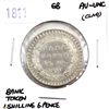 Image 1 : Great Britain 1811 Bank Token One Shilling 6 Pence AU-UNC (lightly cleaned). Beautiful colouring and