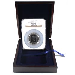 Pobjoy Mint Issue: 1990 Isle of Man 5oz Silver 5 Crown Penny Black Anniversary NGC Gem Proof Inside