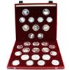 Image 1 : Russia 1980 Moscow Olympics 28-coin Silver Proof coins in set with original box. This set includes 1