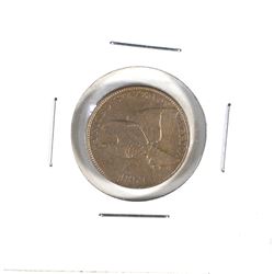 1-cent 1857 United States Flying Eagle in approximately EF condition (lightly cleaned)