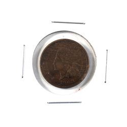 1-cent 1908-S Indian Head in approximately EF-AU condition.