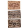 Image 1 : United States Lot of 3 Fractional Currency notes. Lot includes: 2x 1863 3-cent, FR#1226 Light Backgr