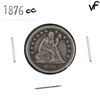Image 1 : United States 1876-CC 25-cent Seated Liberty in VF condition.