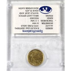 Canada 1998 1/10th Gold Maple .9999 "Eagles Privy 2nd Edition" reverse Proof finish. Comes in Origin