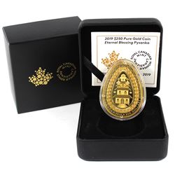 Canada 2019 $250 Eternal Blessings Pysanka Pure Gold Coin (TAX Exempt). This SCARCE coin weighs a to