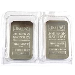 2x Consecutive Johnson Matthey 'Sooter's' 1oz Fine Silver Promotional Bars (TAX Exempt). Serial #S25