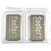 Image 2 : 2x Consecutive Johnson Matthey 'Sooter's' 1oz Fine Silver Promotional Bars (TAX Exempt). Serial #S25