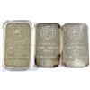 Image 1 : 3x Vintage Engelhard Globe Logo 1oz Fine Silver Bars (TAX Exempt). Bars contain 3 different Globe Lo