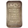 Image 1 : Johnson Matthey 2oz Fine Silver Bar with Triple Purity Line Stamping - blank reverse (TAX Exempt). S
