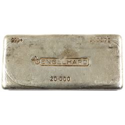 Engelhard 20oz Canadian Variation '7th Series' Fine Silver Bar (TAX Exempt). Serial #233372.