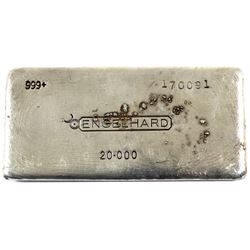 Engelhard 20oz Canadian Variation '7th Series' Fine Silver Bar (TAX Exempt). Serial #170091. Bar con