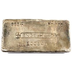 1981-1982 Engelhard Canada 50oz Fine Silver Bar (TAX Exempt). Serial #133848.