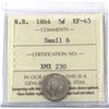 Image 1 : New Brunswick 5-cent 1864 Small 6 ICCS Certified EF-45 *Key Date!*