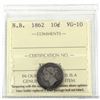 Image 1 : New Brunswick 10-cent 1862 ICCS Certified VG-10. *Key Date*