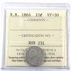 Image 1 : New Brunswick 10-cent 1864 ICCS Certified VF-30!