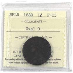 Newfoundland 1-cent 1880 Oval 0 ICCS Certified F-15.