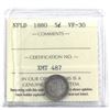 Image 1 : Newfoundland 5-cent 1880 ICCS Certified VF-30 *Key Date*