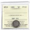 Image 1 : Newfoundland 5-cent 1881 ICCS Certified F-12