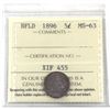 Image 1 : Newfoundland 5-cent 1896 ICCS Certified MS-63. Coin contains an even rose-toning with original mint