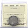 Image 1 : Newfoundland 20-cent 1873 ICCS Certified VF-20