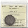 Image 1 : Newfoundland 20-cent 1899 Hook 9's ICCS Certified VF-20.