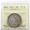 Image 1 : Newfoundland 50-cent 1873 ICCS Certified VF-30. Rare in grades higher than VF!