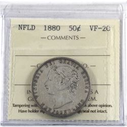 Newfoundland 50-cent 1880 ICCS Certified VF-20 *Key Date*