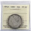 Image 1 : Newfoundland 50-cent 1880 ICCS Certified VF-20 *Key Date*