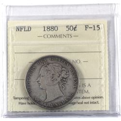 Newfoundland 50-cent 1880 ICCS Certified F-15 *Key Date*