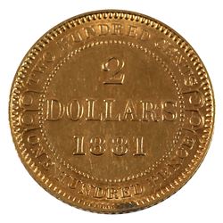 Newfoundland $2 1881 Gold EF-AU