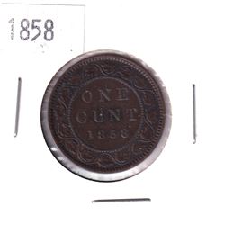 1-cent 1858 in VF condition. Nice chocolate brown tones. *Key Date*