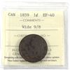 Image 1 : 1-cent 1859 Wide 9/8 ICCS Certified EF-40.