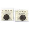 Image 1 : 1-cent 1882-H Obverse 2 & 1887 both ICCS Certified MS-62 RED & Brown. 2pcs