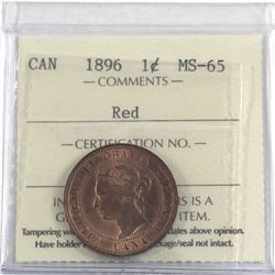 1-cent 1896 ICCS Certified MS-65 RED! Radiant Luster gives this Victorian strike exceptional eye app