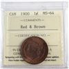 Image 1 : 1-cent 1900 ICCS Certified MS-64 Red & Brown. Very attractive Key date